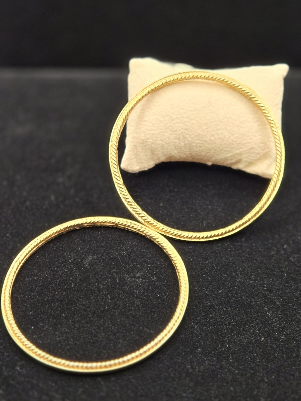 Trifari Gold Tone Bangles- Set Of 2, Vintage- Crown Stamp, Pre- 1955